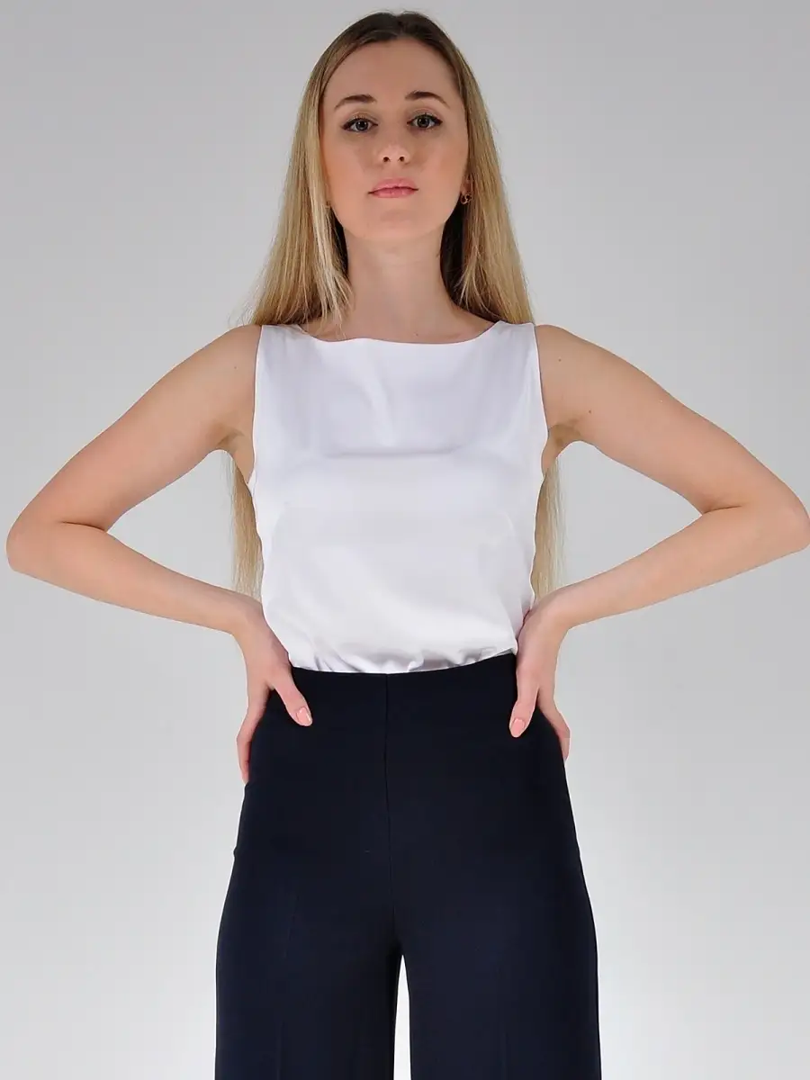 Блузка атласная шелковая модная офисная нарядная — изображение 3