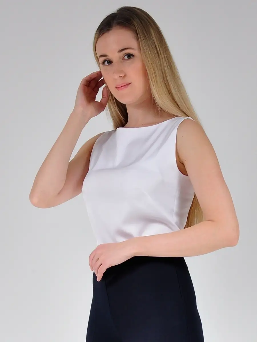 Блузка атласная шелковая модная офисная нарядная — изображение 5