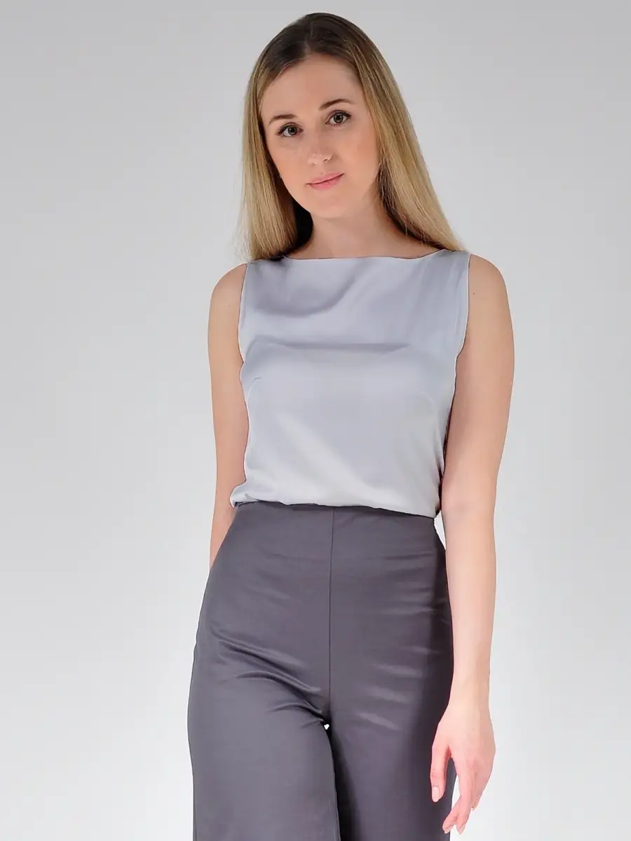 Блузка шелковая атласная модная офисная нарядная