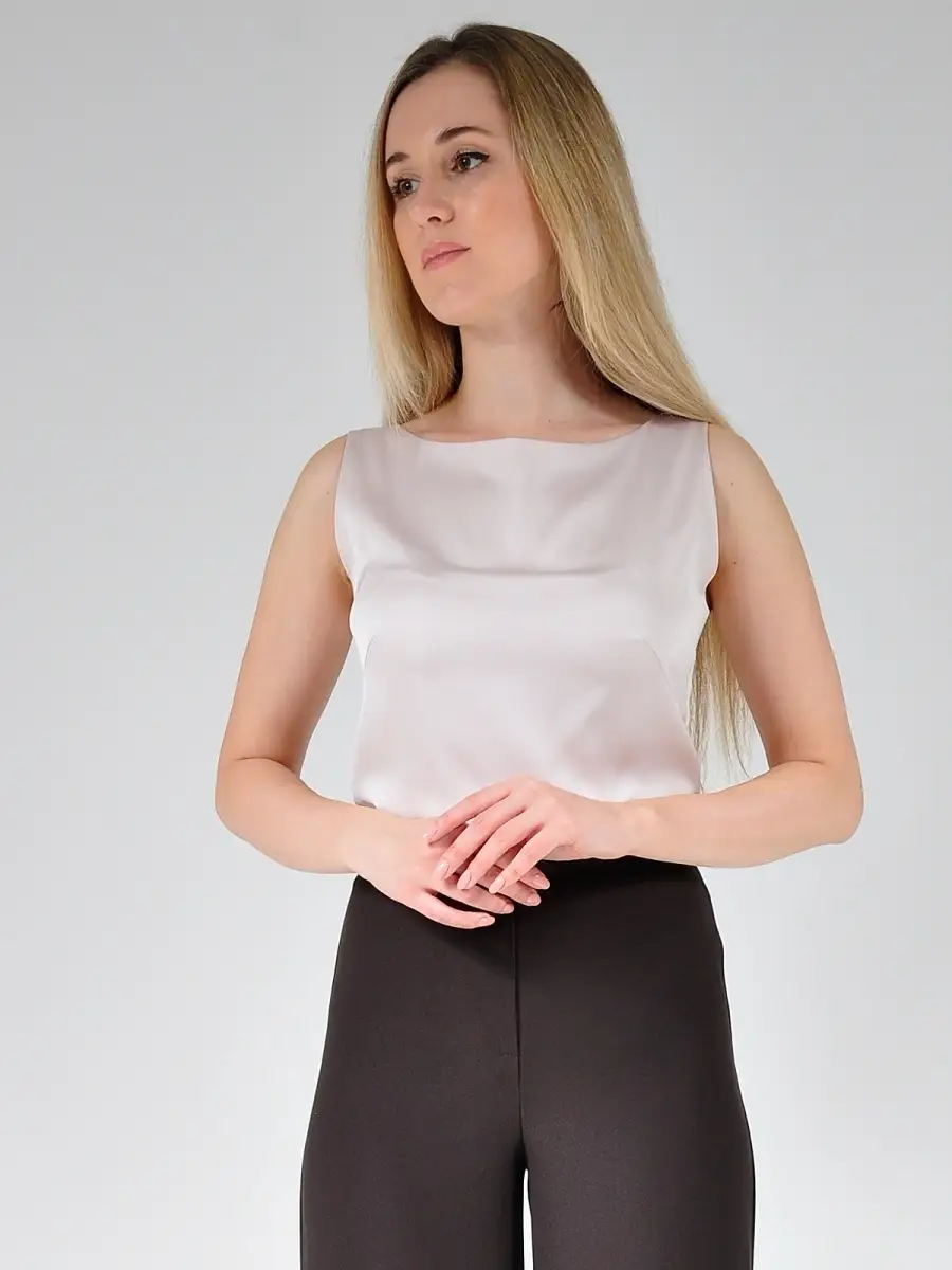 Блузка атласная шелковая модная офисная нарядная