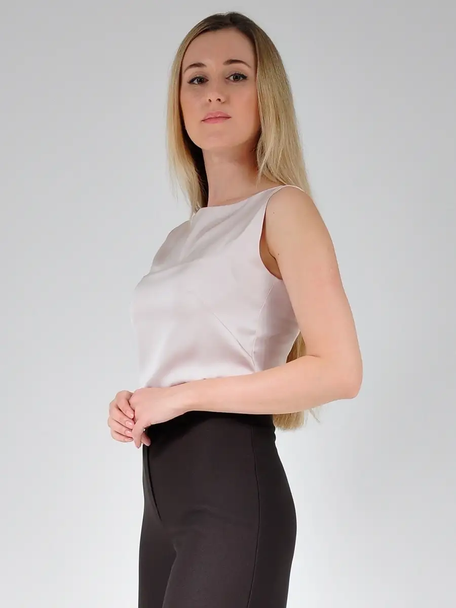 Блузка атласная шелковая модная офисная нарядная — изображение 5