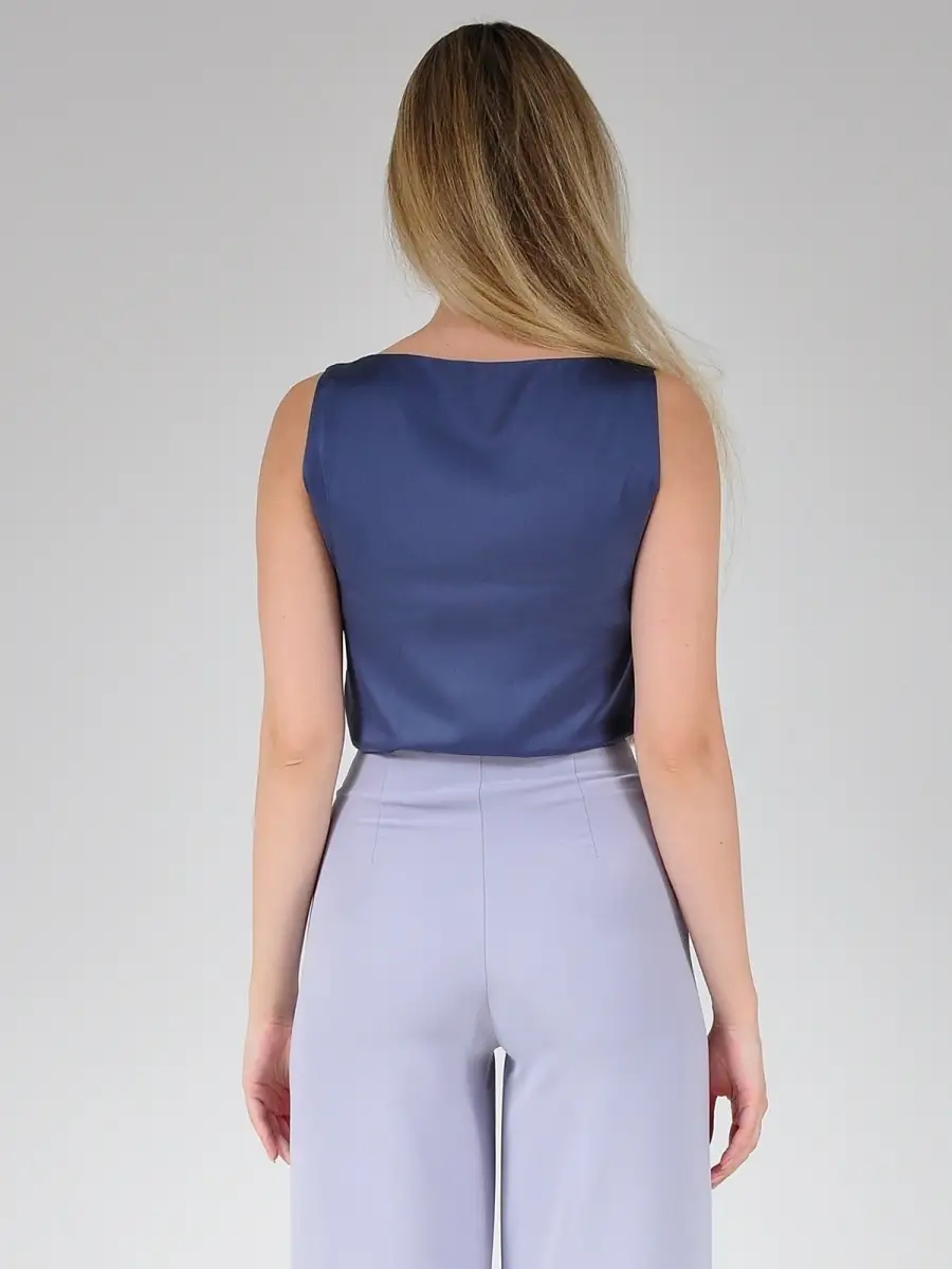 Блузка атласная шелковая модная офисная нарядная — изображение 10