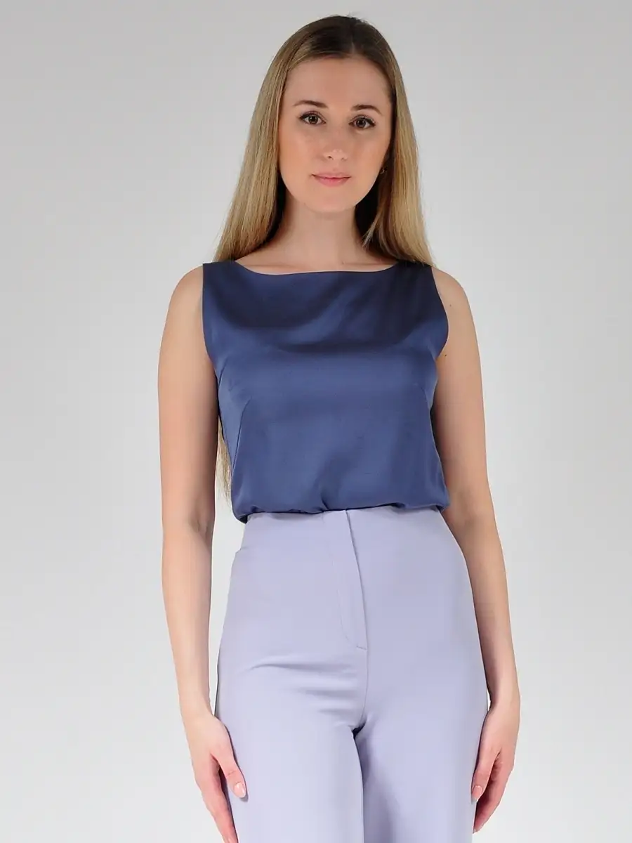 Блузка атласная шелковая модная офисная нарядная — изображение 2