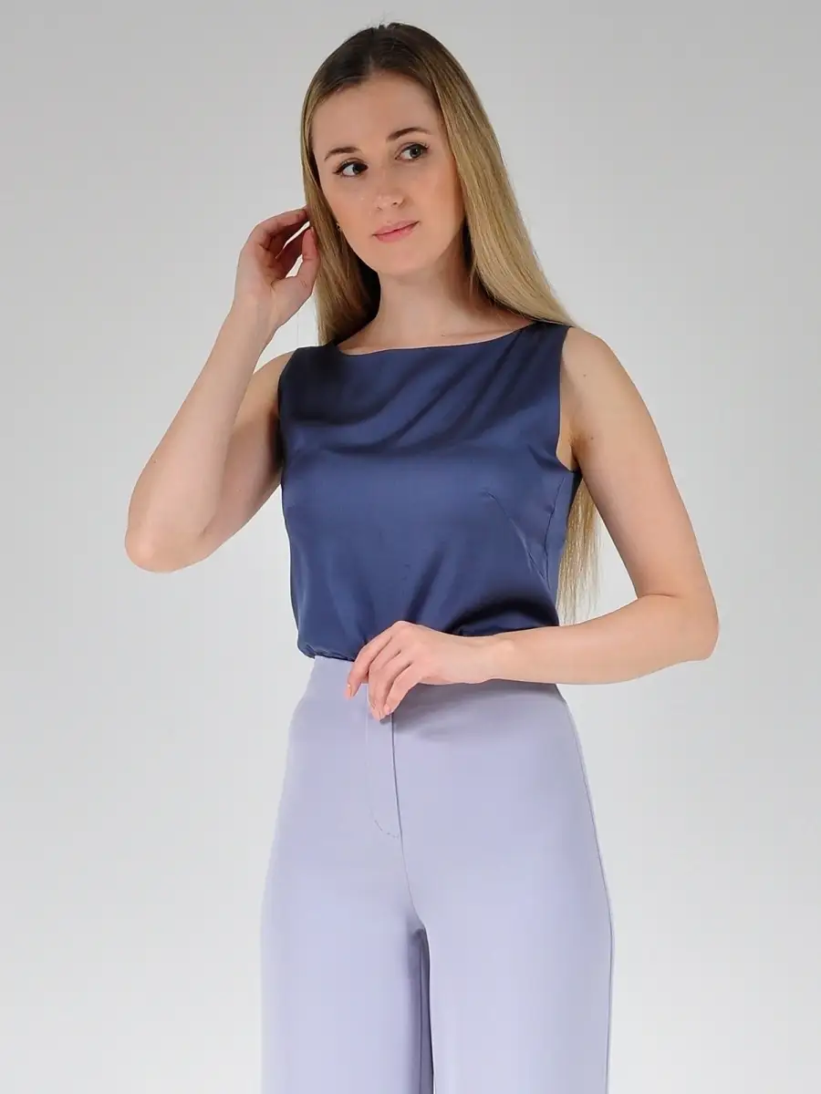 Блузка атласная шелковая модная офисная нарядная — изображение 3