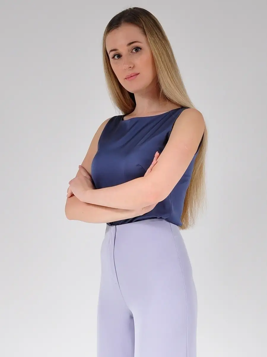 Блузка атласная шелковая модная офисная нарядная — изображение 6