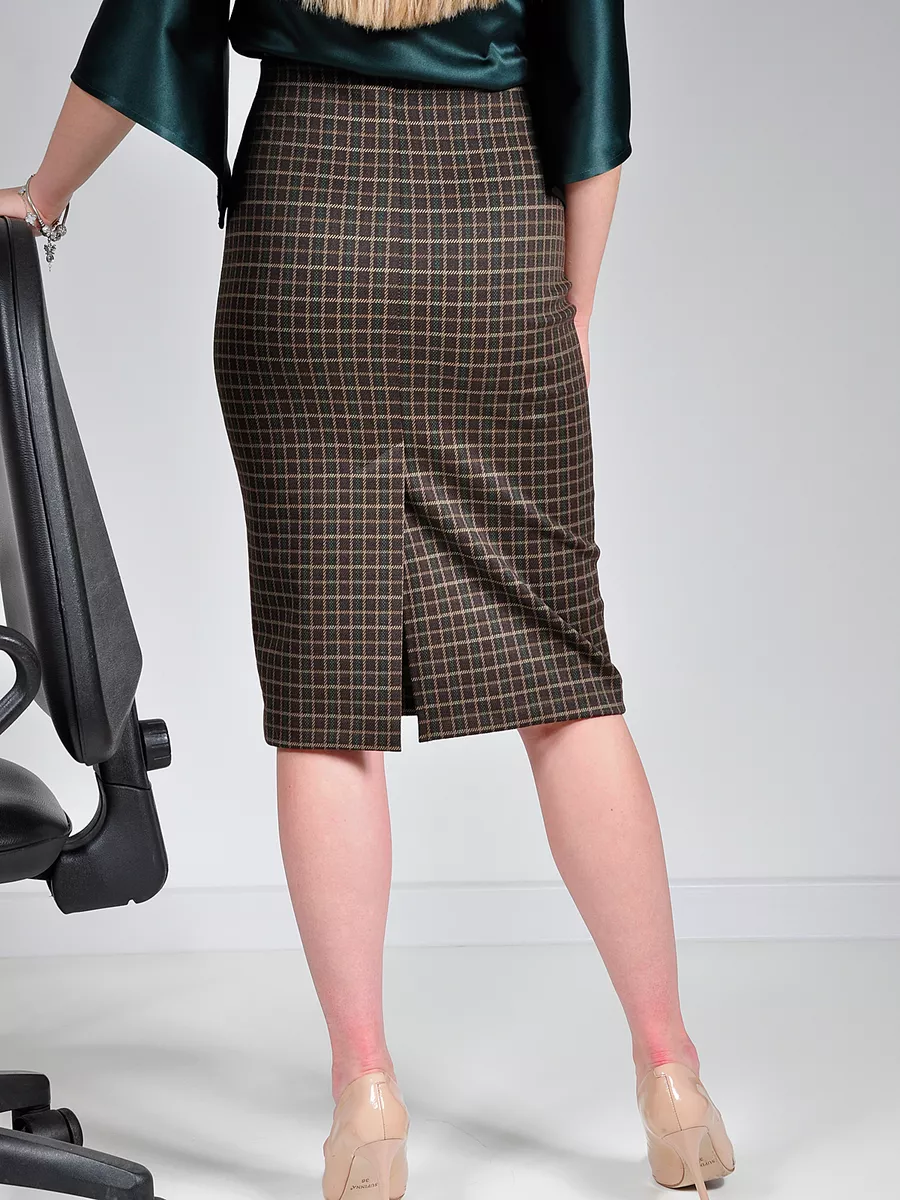 Юбка трикотажная классическая прямая карандаш офис — изображение 10