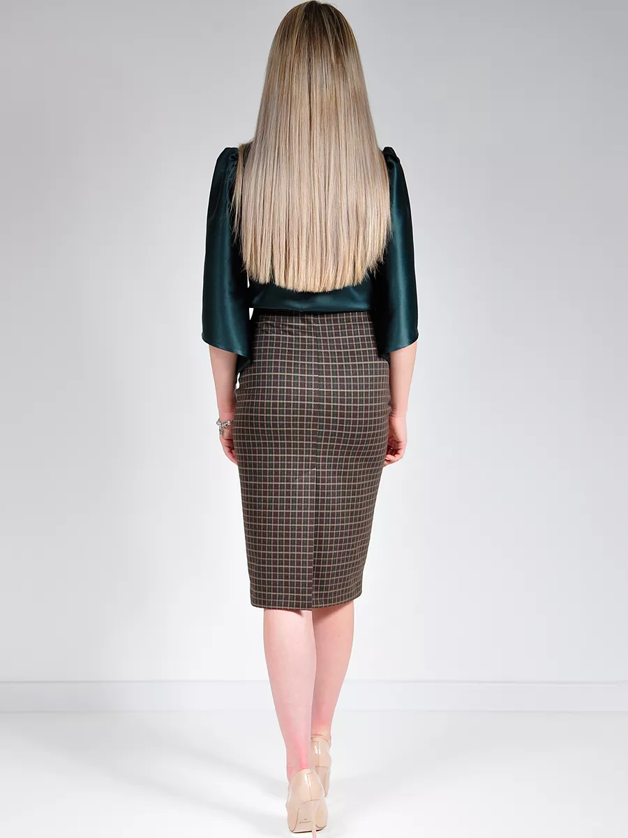Юбка трикотажная классическая прямая карандаш офис — изображение 11