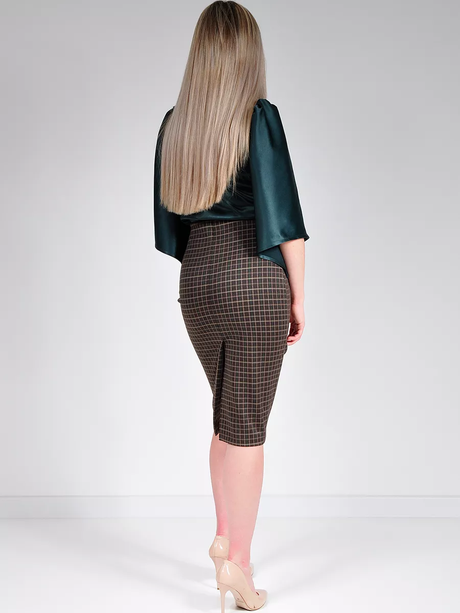 Юбка трикотажная классическая прямая карандаш офис — изображение 18