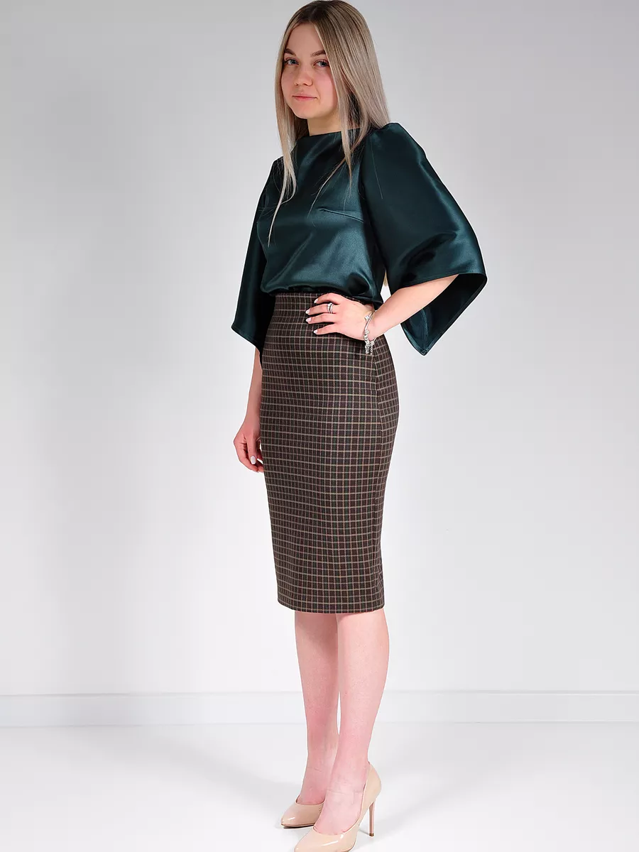 Юбка трикотажная классическая прямая карандаш офис — изображение 20