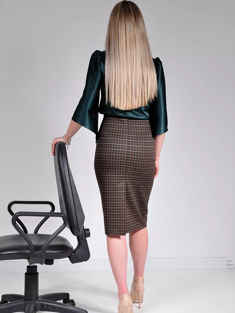 Юбка трикотажная классическая прямая карандаш офис — изображение 21