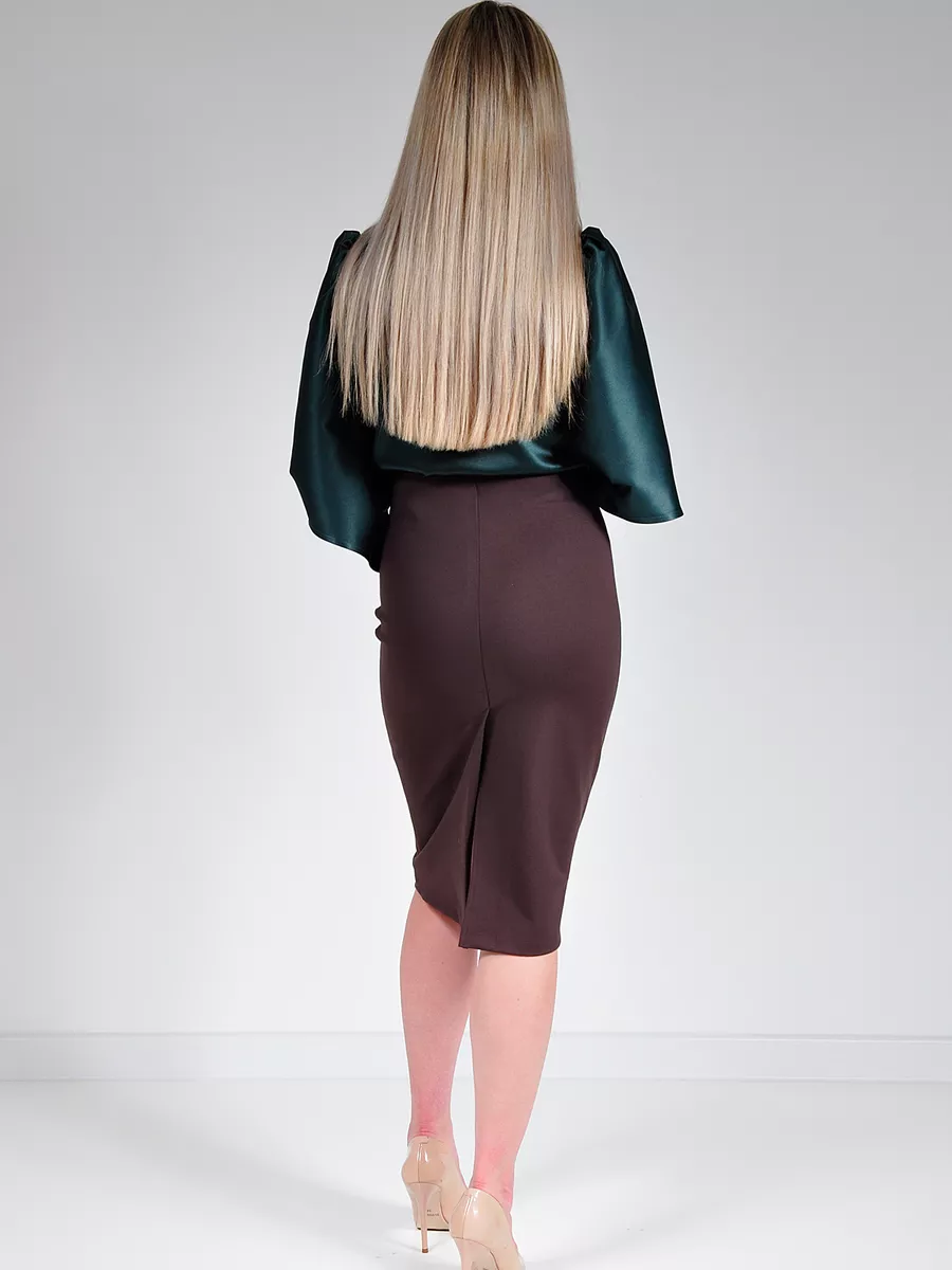 Юбка трикотажная классическая прямая карандаш офис — изображение 8