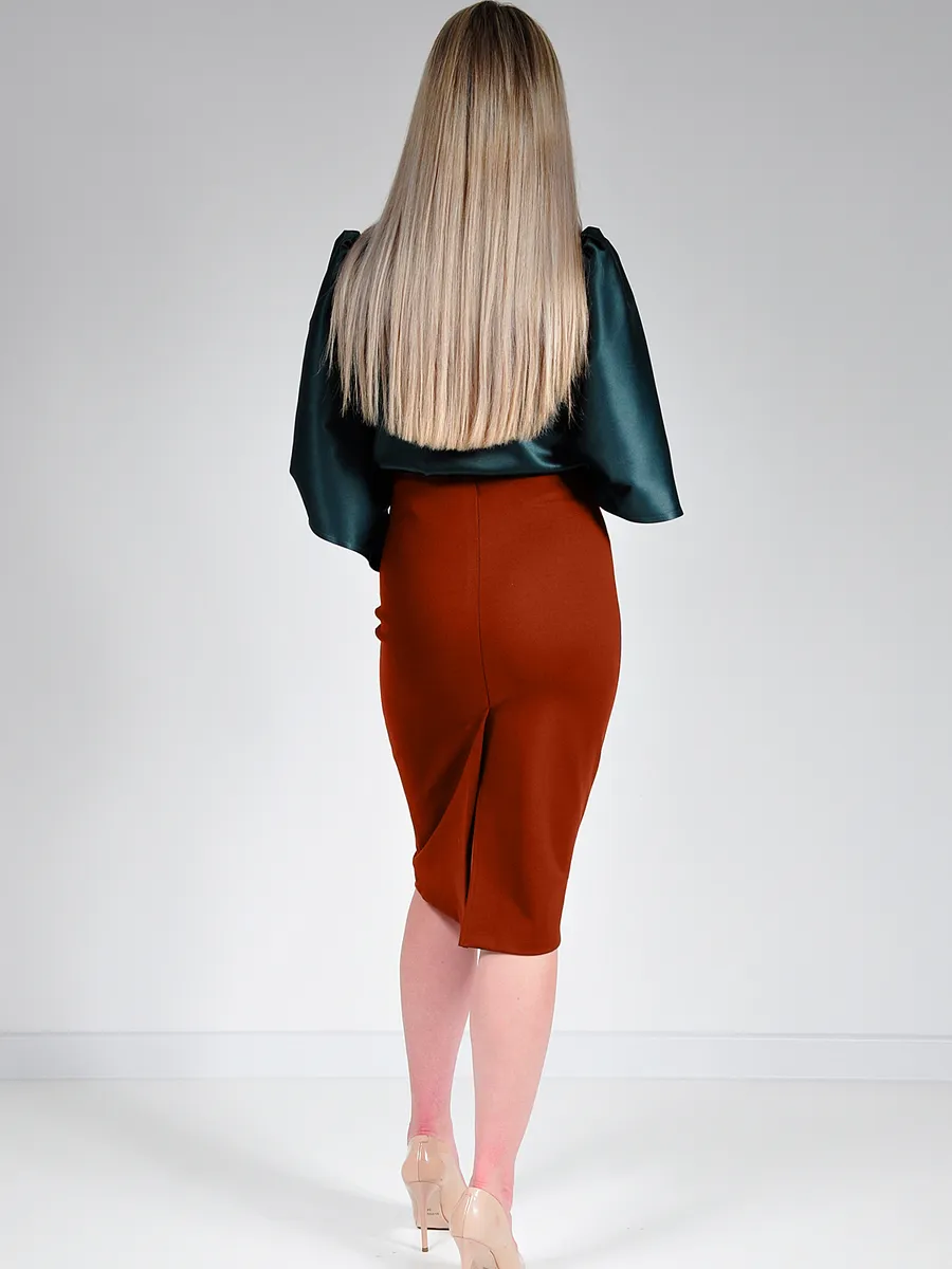 Юбка трикотажная классическая прямая карандаш офис — изображение 8