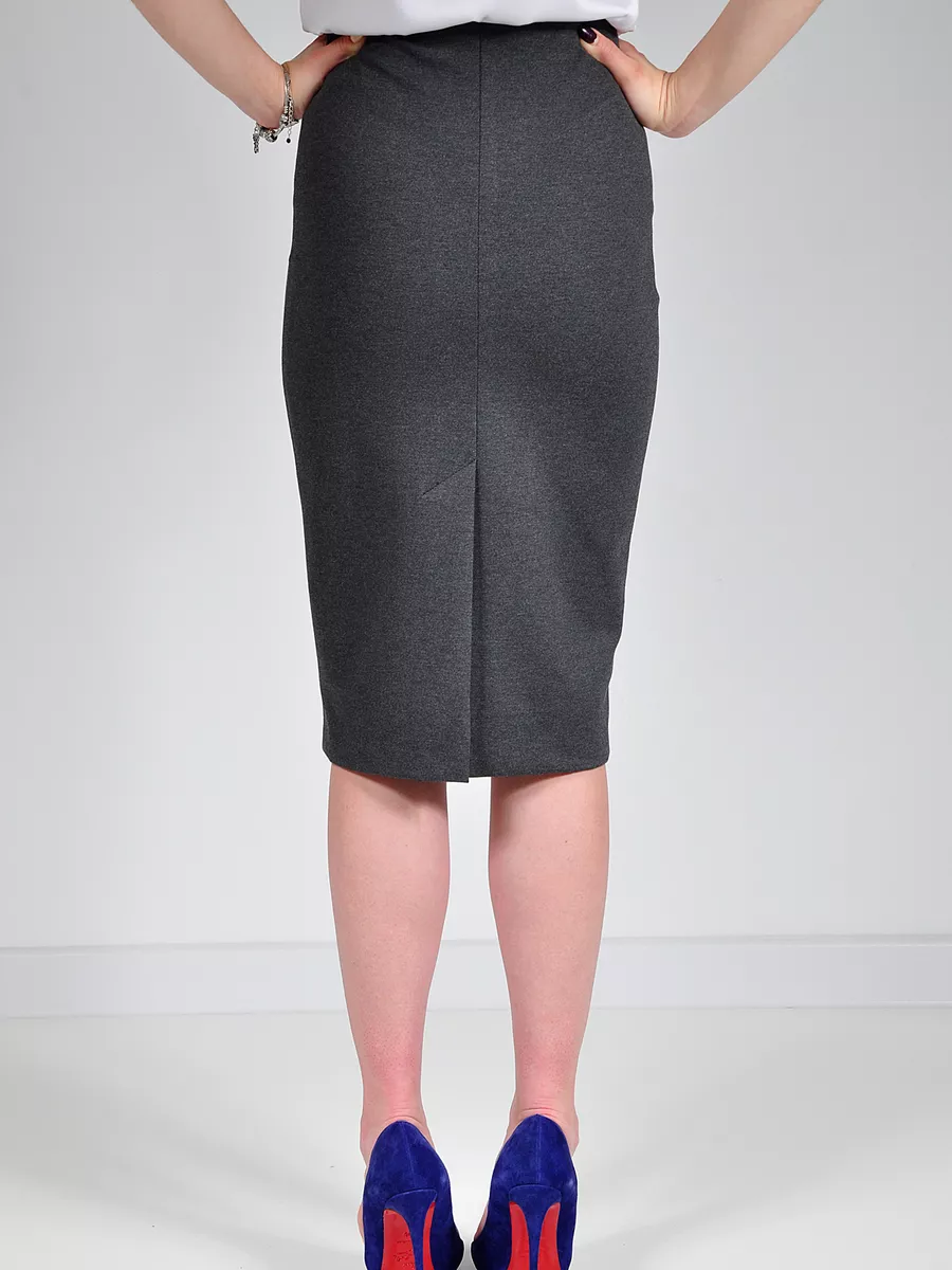 Юбка трикотажная классическая прямая карандаш офис — изображение 11