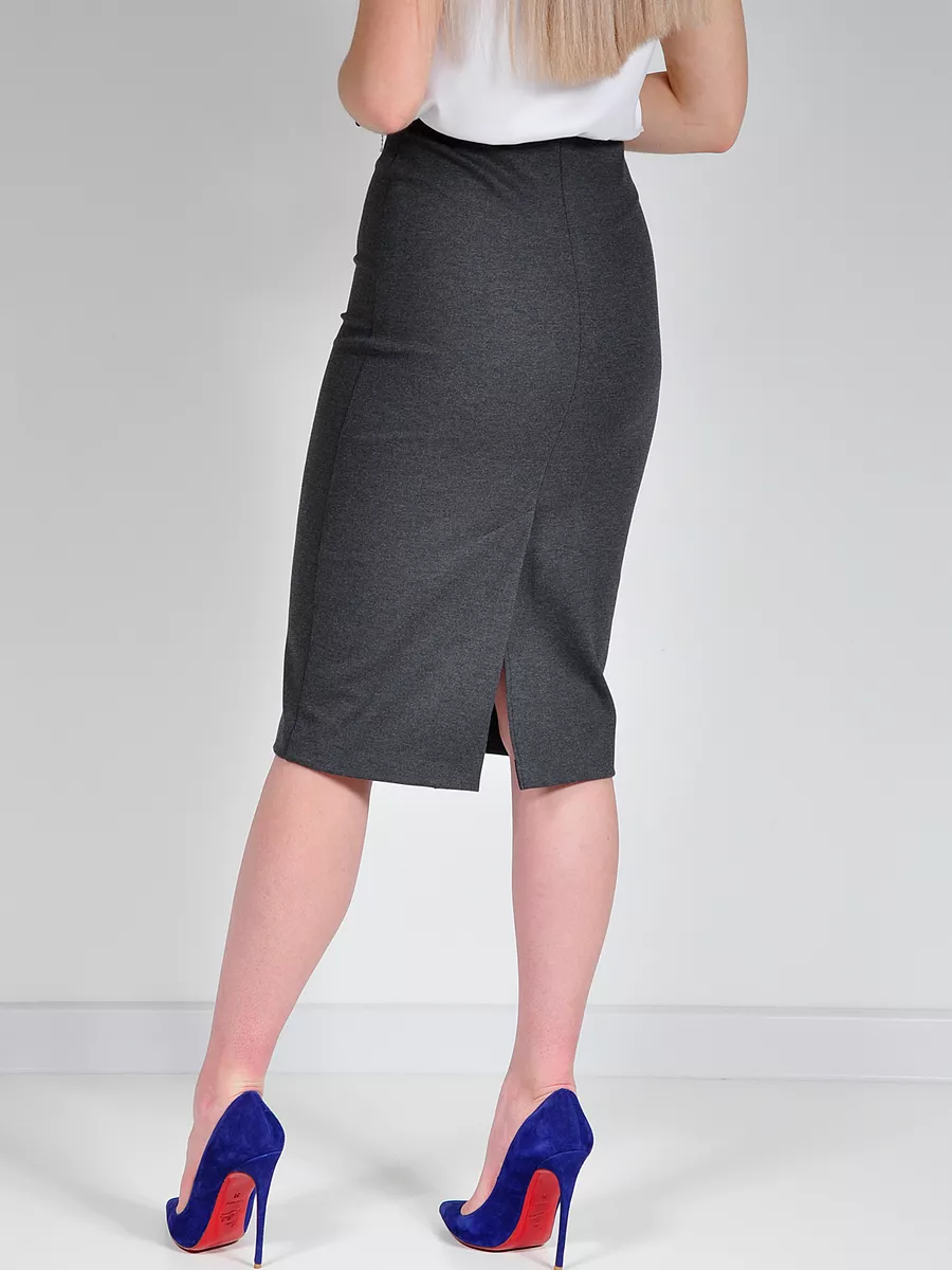 Юбка трикотажная классическая прямая карандаш офис — изображение 4