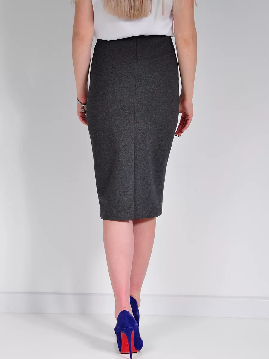 Юбка трикотажная классическая прямая карандаш офис — изображение 5