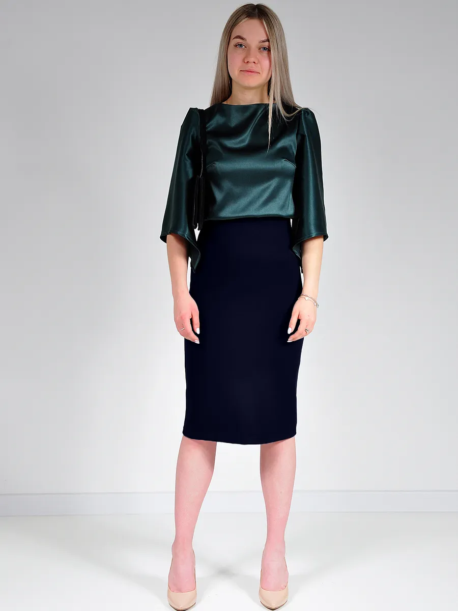 Юбка трикотажная классическая прямая карандаш офис — изображение 4