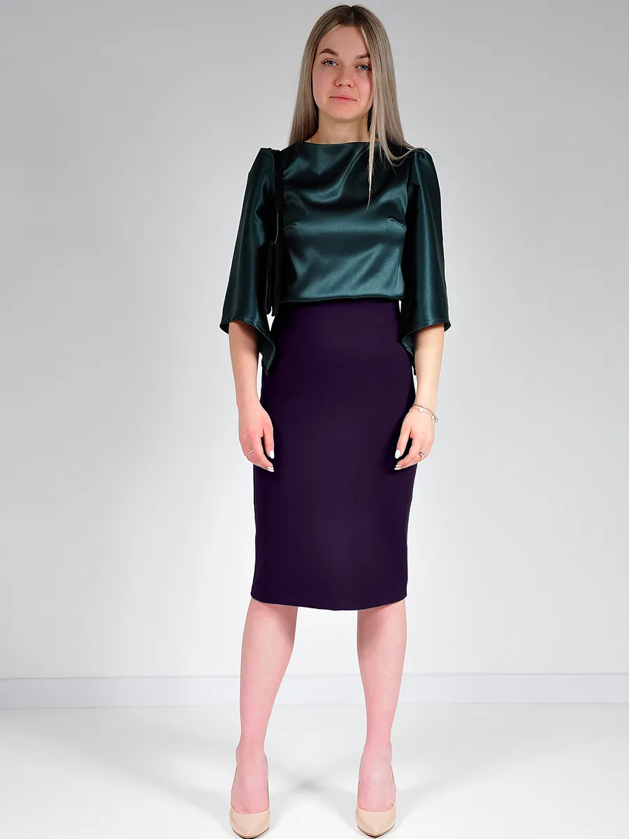 Юбка трикотажная классическая прямая карандаш офис — изображение 4