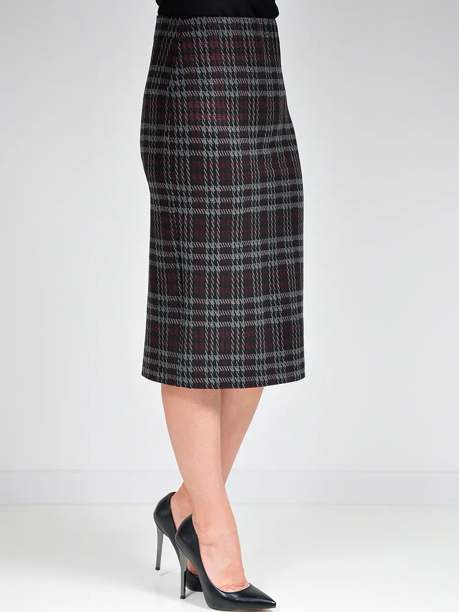 Юбка карандаш клетка миди классическая офис — изображение 4