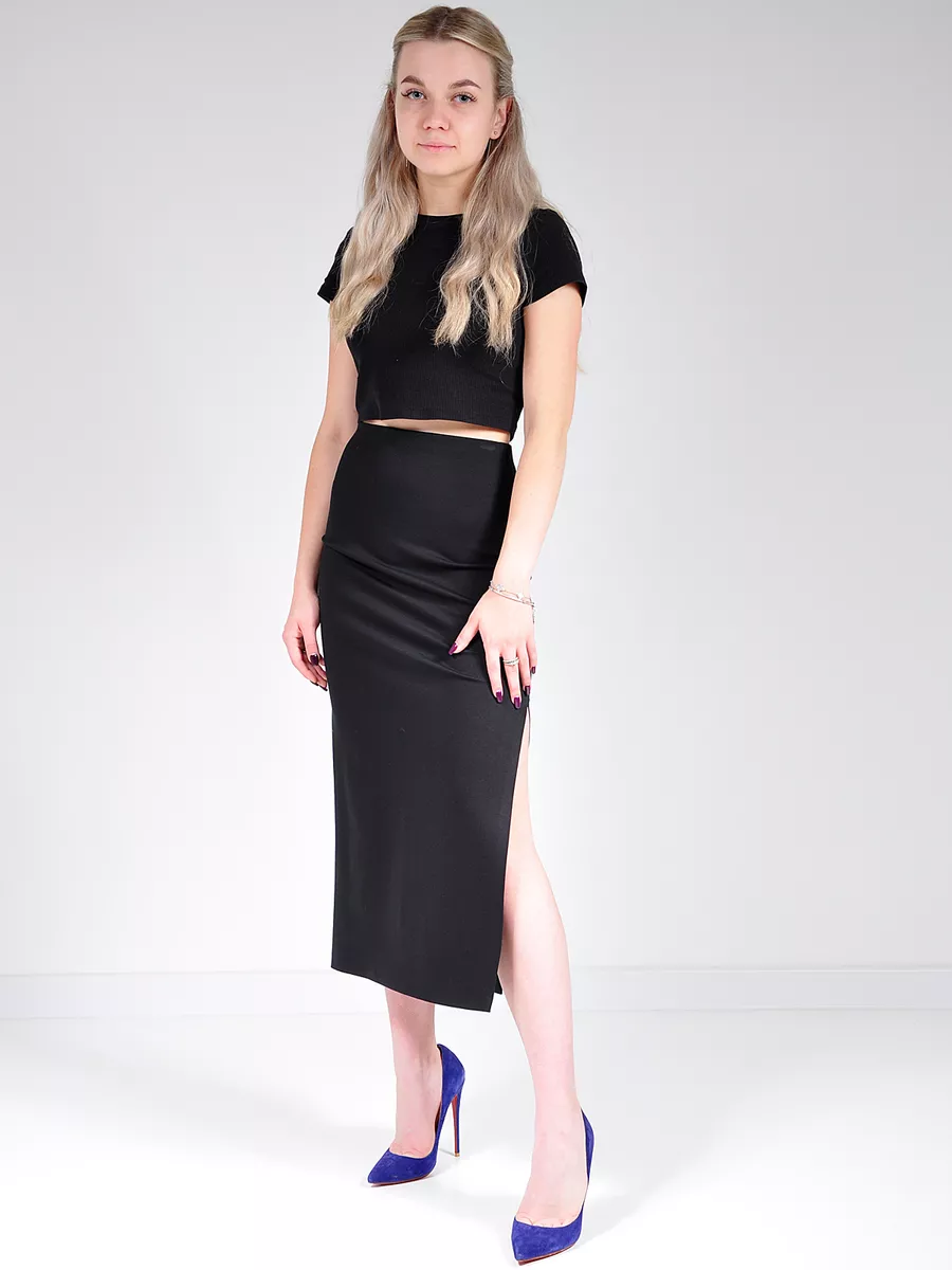 Юбка миди карандаш офис с разрезом — изображение 10