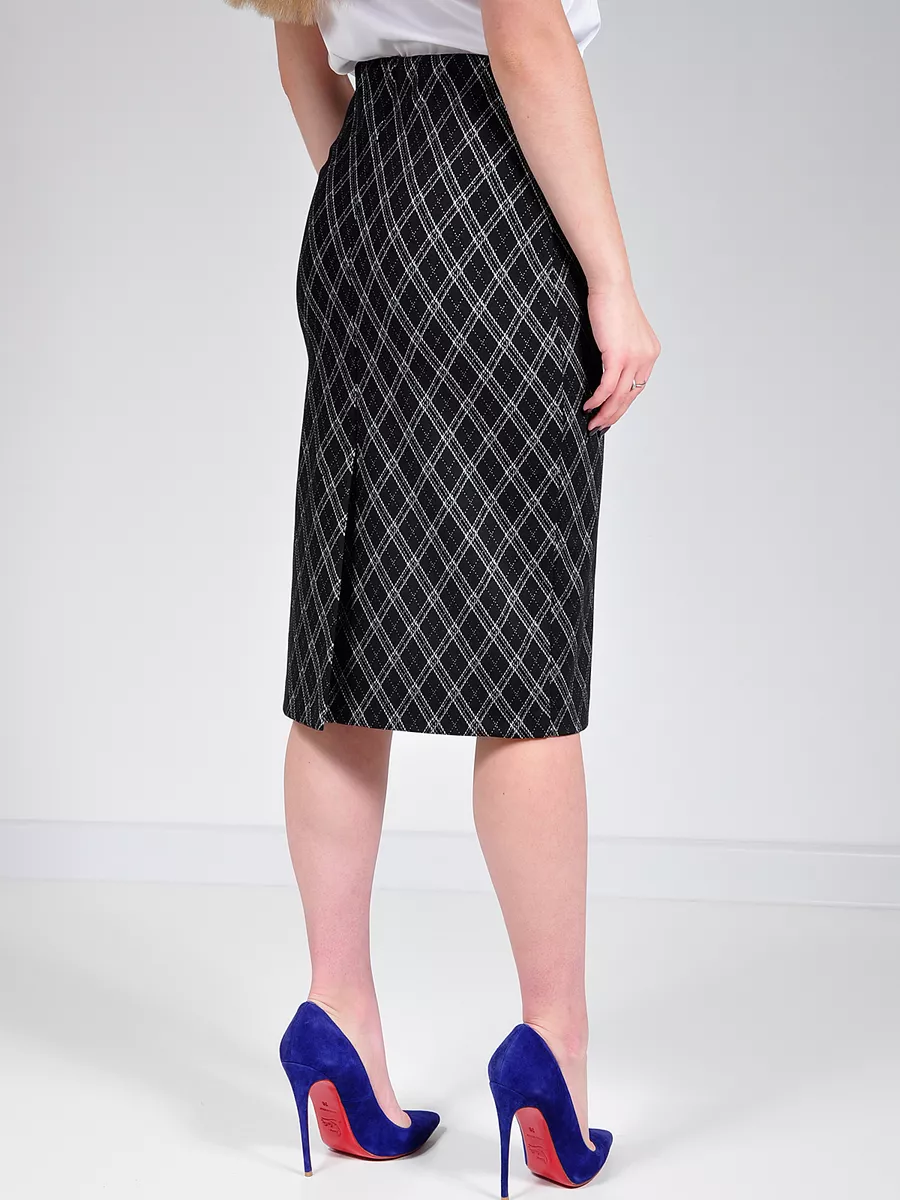Юбка трикотажная классическая прямая карандаш офис — изображение 5