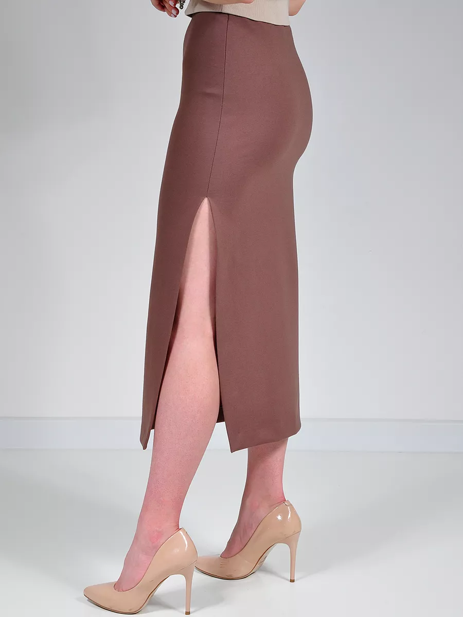 Юбка миди карандаш с разрезом офис — изображение 4