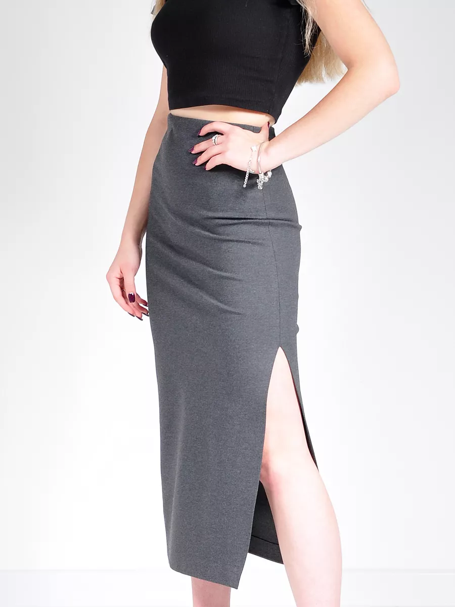 Юбка миди карандаш с разрезом офис — изображение 12