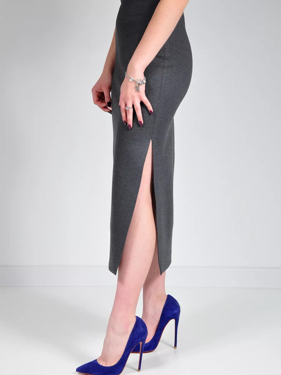 Юбка миди карандаш с разрезом офис — изображение 7