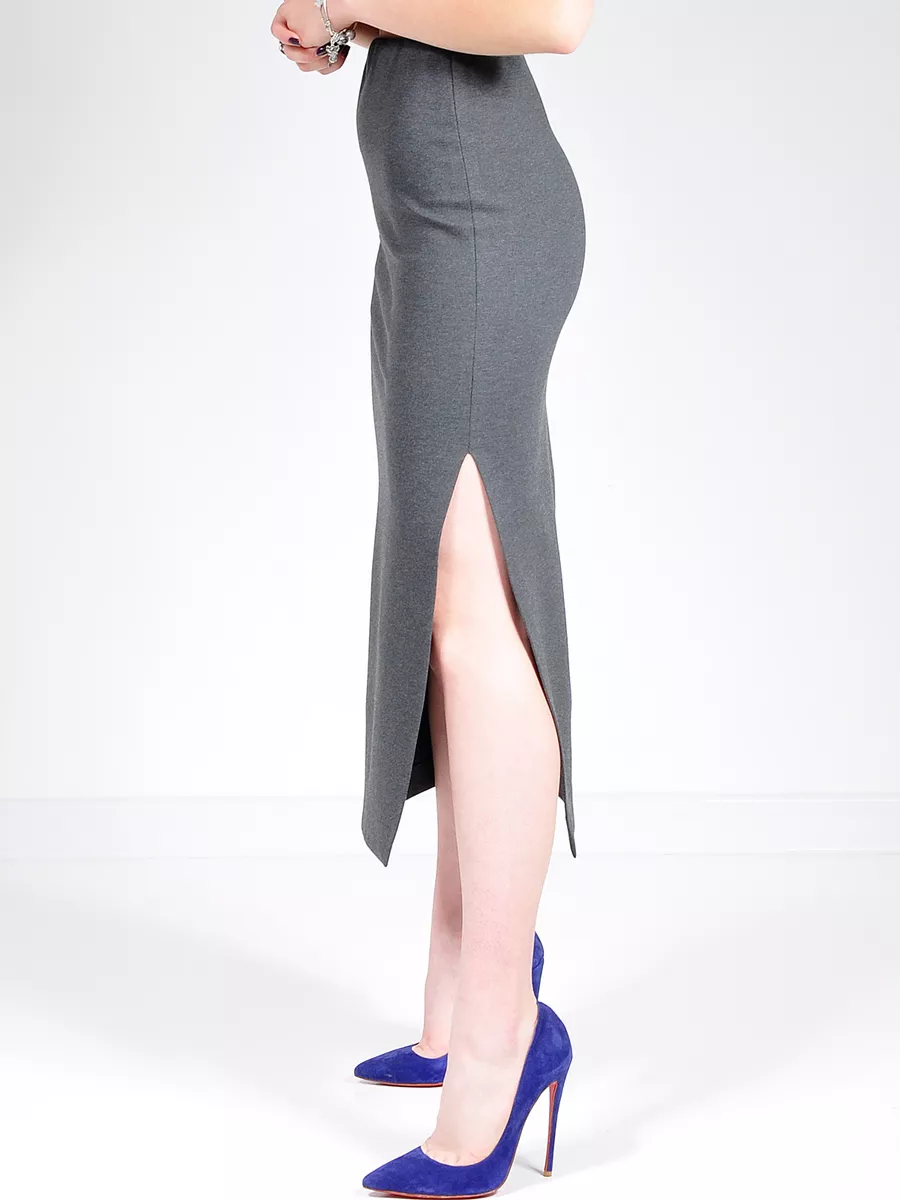 Юбка миди карандаш с разрезом офис — изображение 9