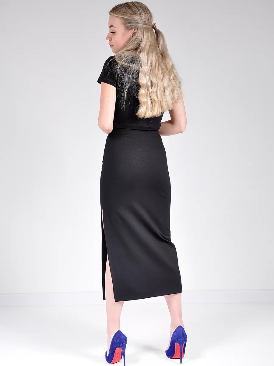 Юбка миди карандаш с разрезом офис — изображение 10