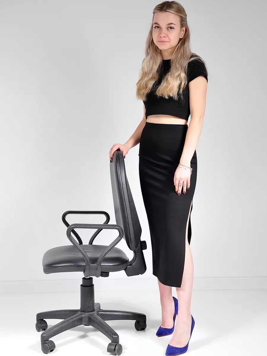 Юбка миди карандаш с разрезом офис — изображение 13