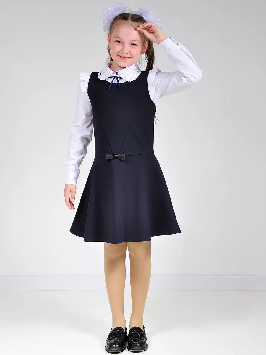 Сарафан школьный трикотажный для девочки — изображение 6