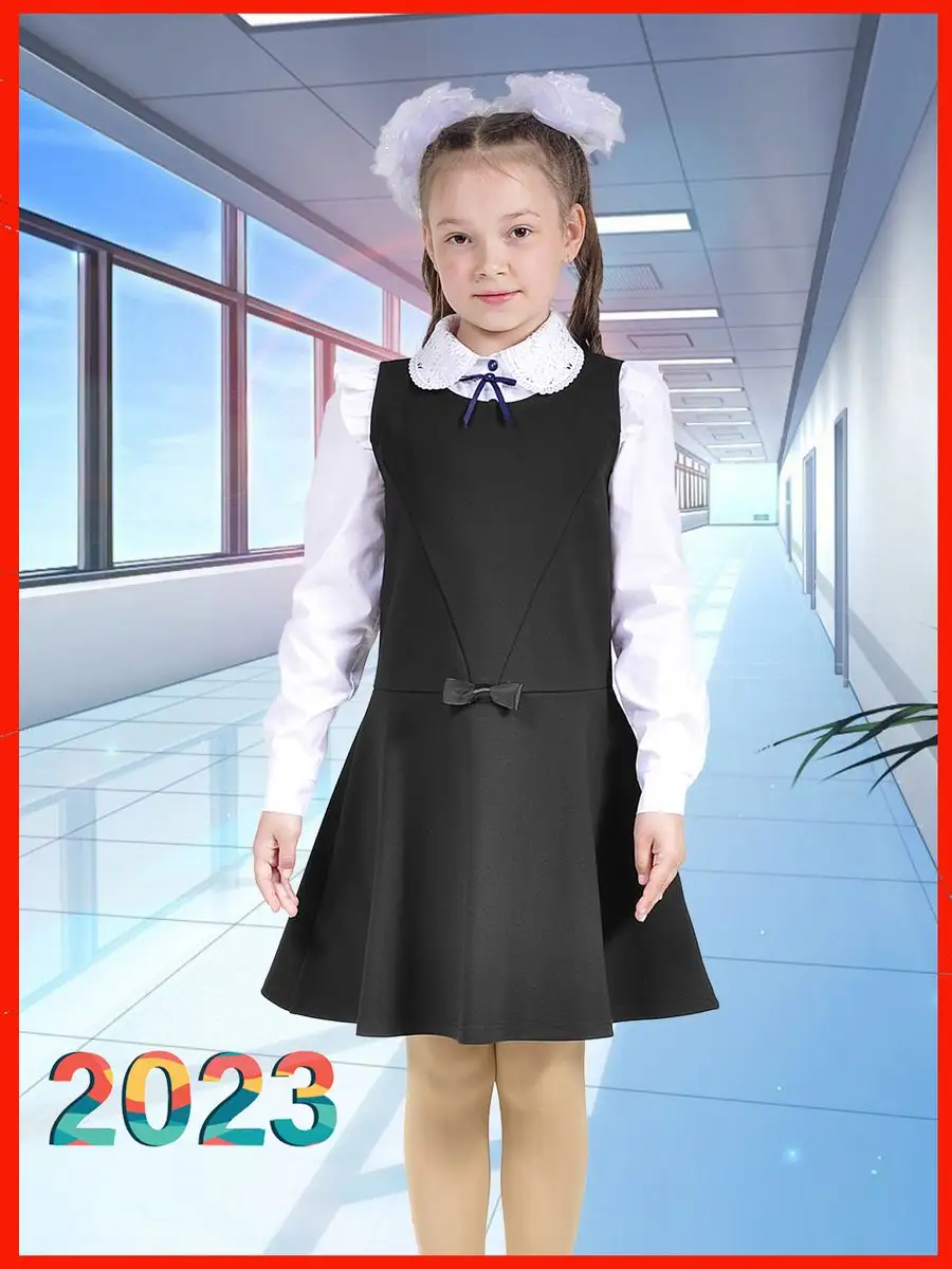 Сарафан школьный трикотажный для девочки — изображение 2