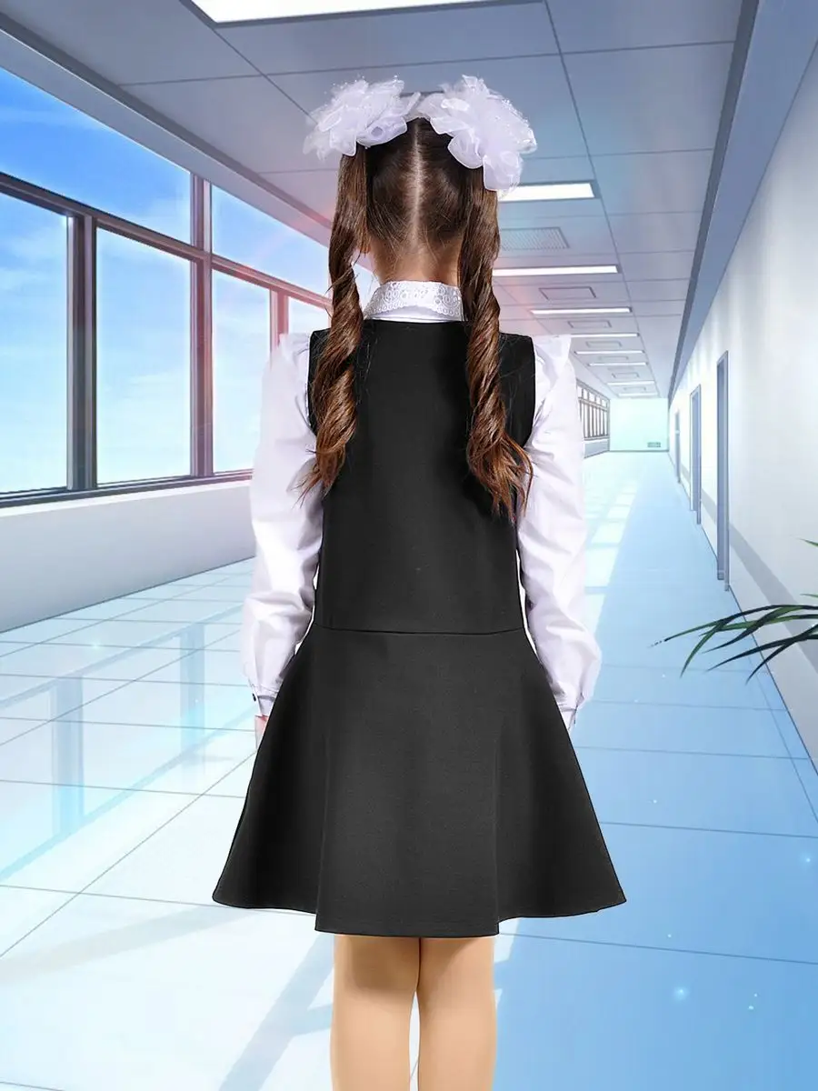 Сарафан школьный трикотажный для девочки — изображение 5