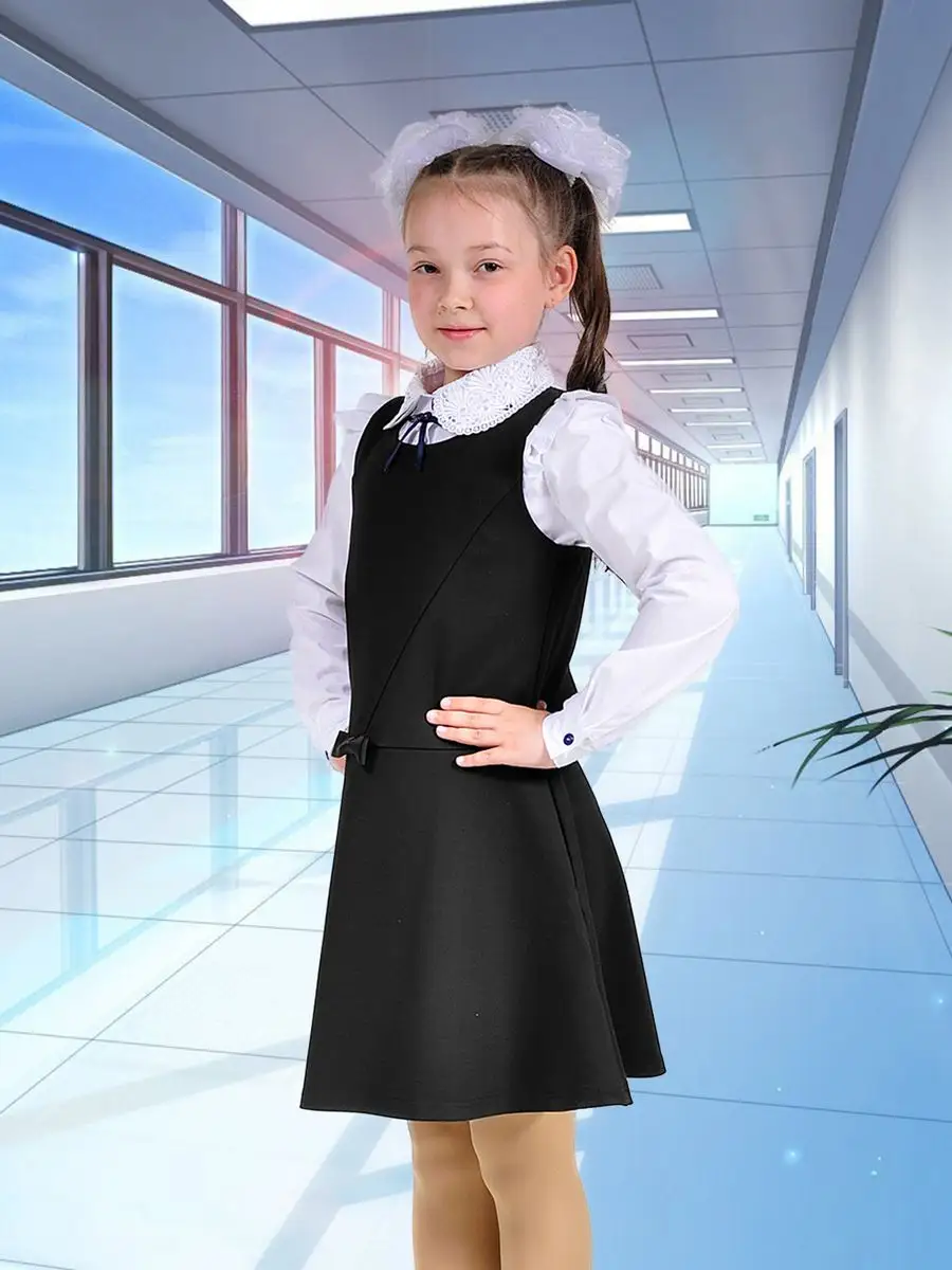 Сарафан школьный трикотажный для девочки — изображение 8