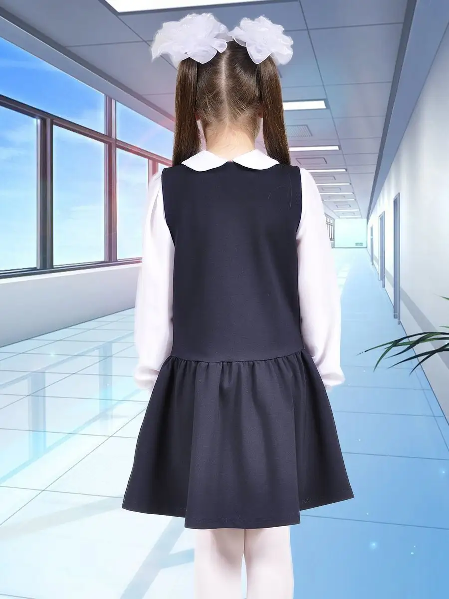 Сарафан школьный трикотажный для девочки — изображение 5