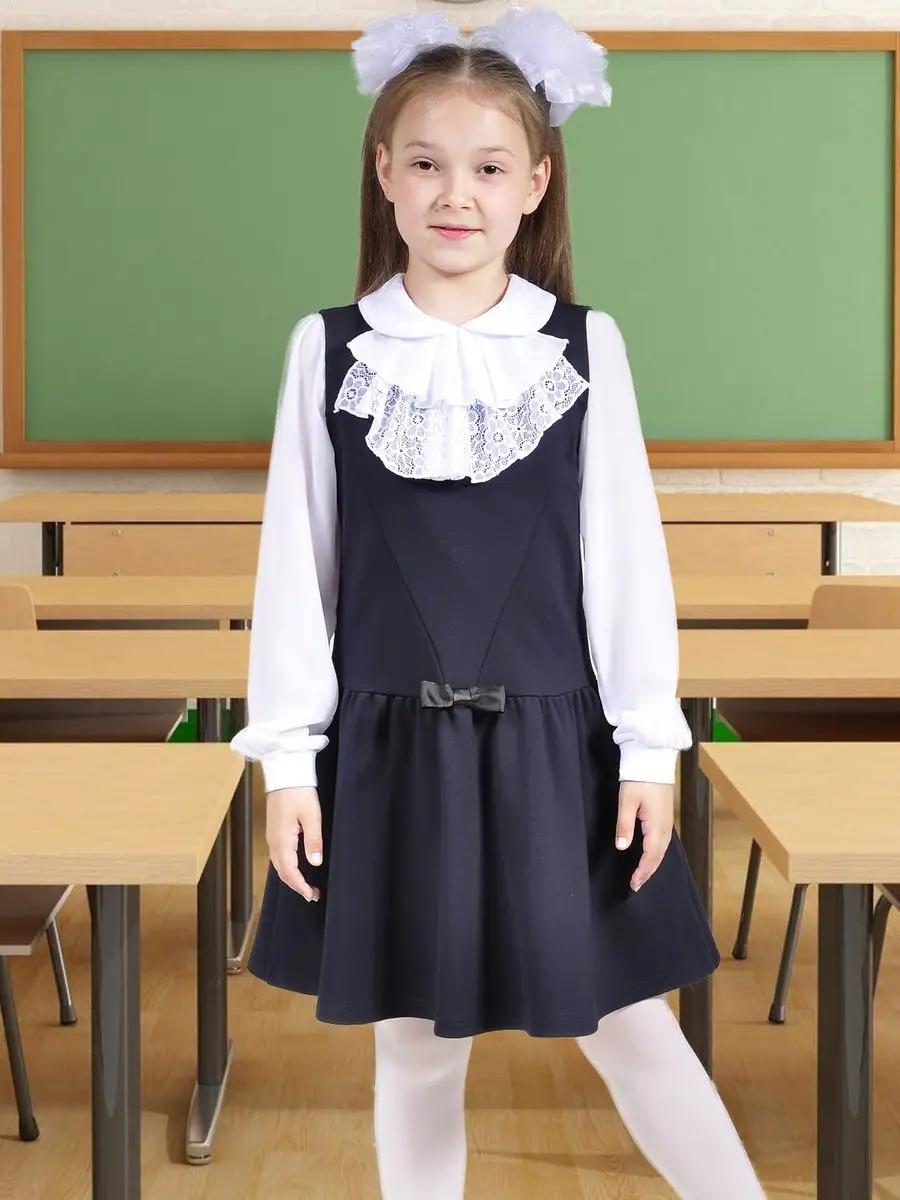 Сарафан школьный трикотажный для девочки — изображение 9