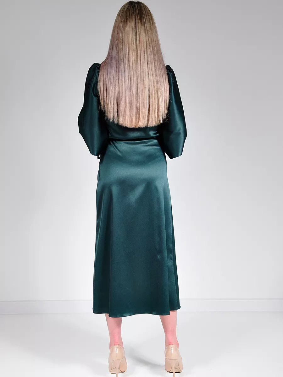 Юбка шелковая атласная миди большие размеры — изображение 10