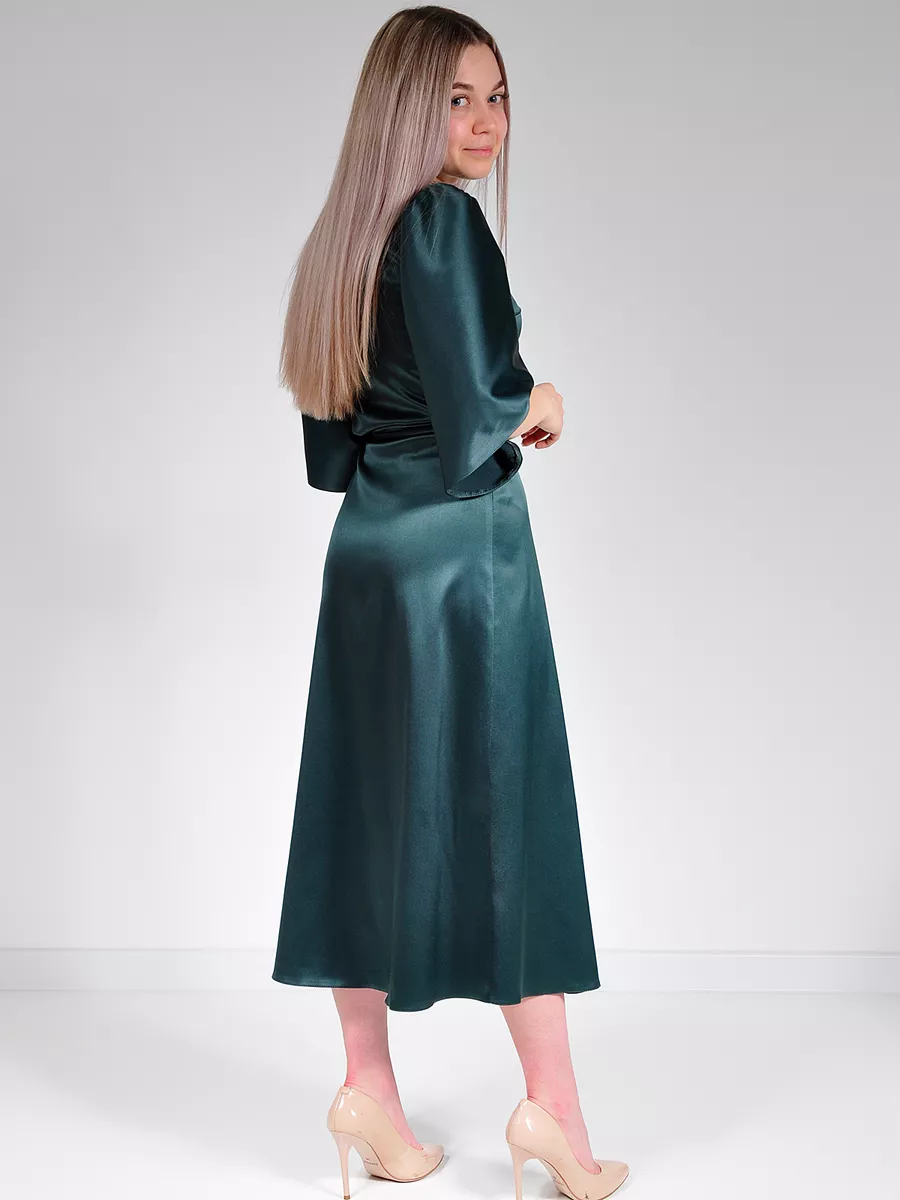 Юбка шелковая атласная миди большие размеры — изображение 6