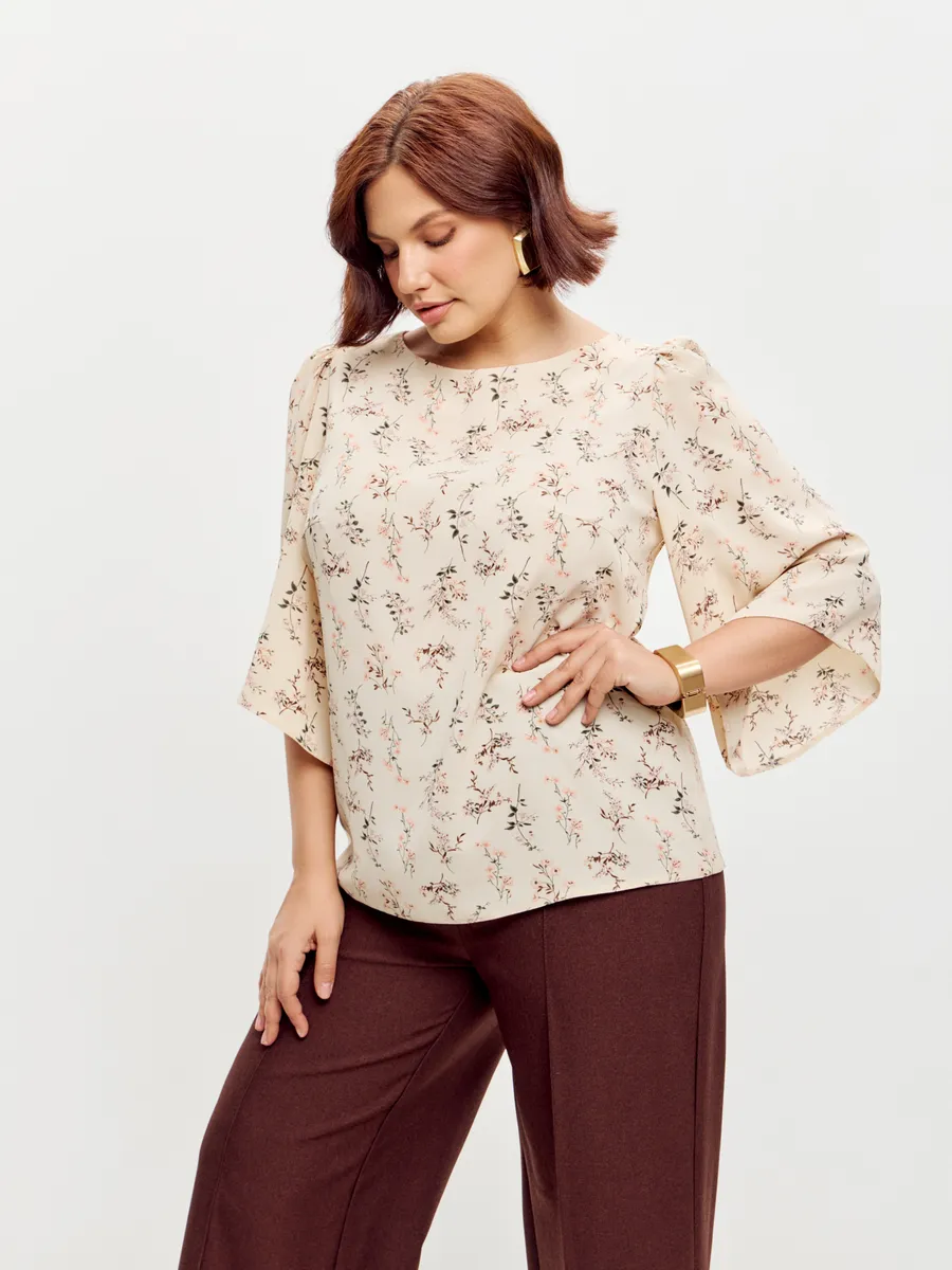 Блузка вечерняя атласная офис большие размеры