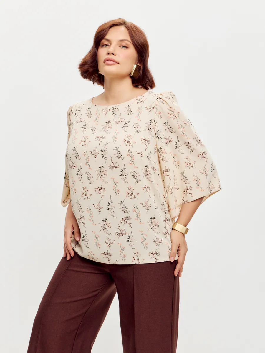 Блузка вечерняя атласная офис большие размеры — изображение 2