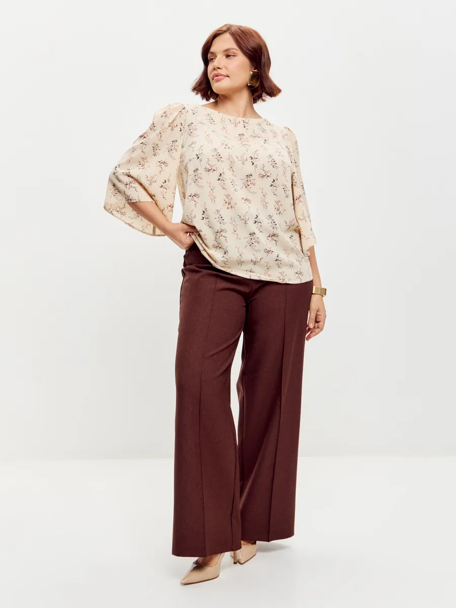 Блузка вечерняя атласная офис большие размеры — изображение 4