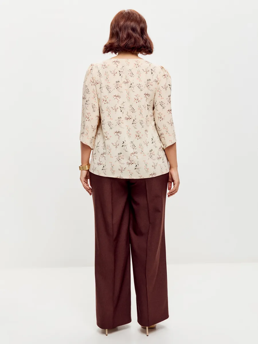 Блузка вечерняя атласная офис большие размеры — изображение 7