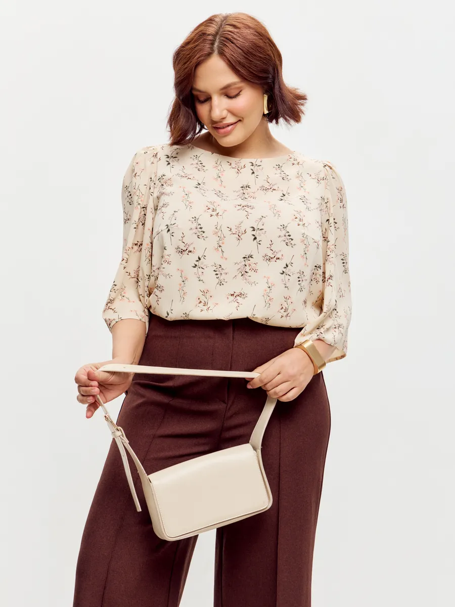 Блузка вечерняя атласная офис большие размеры — изображение 8