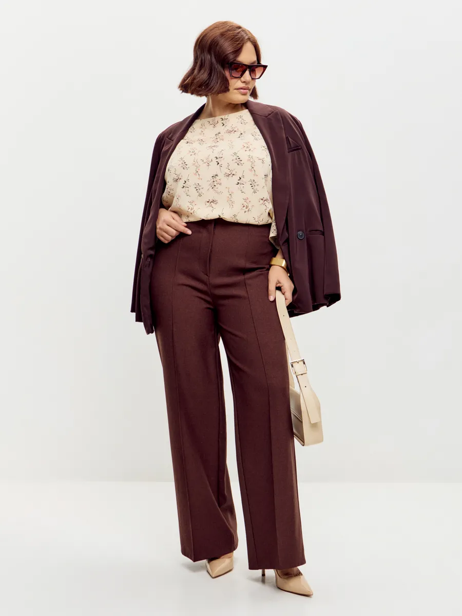 Блузка вечерняя атласная офис большие размеры — изображение 9