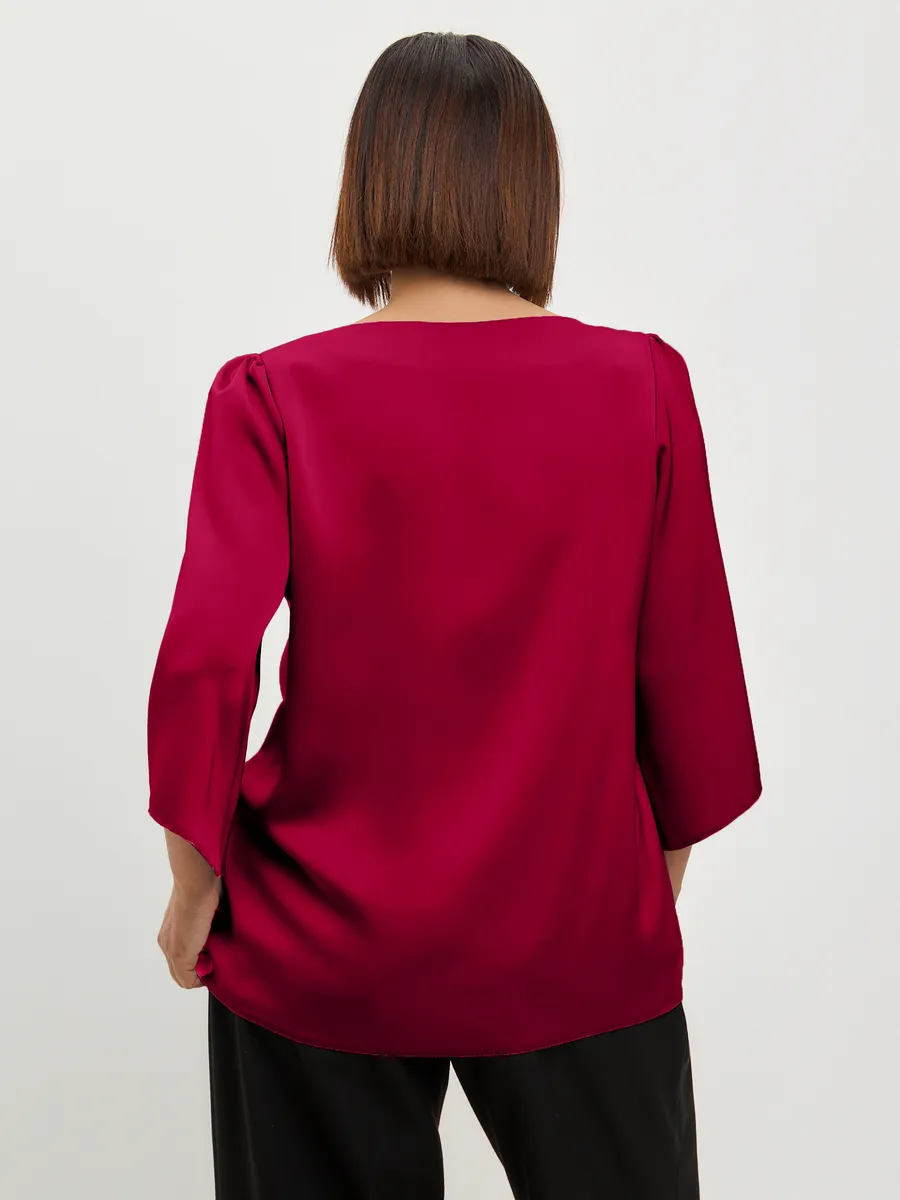 Блузка вечерняя атласная офис большие размеры — изображение 5