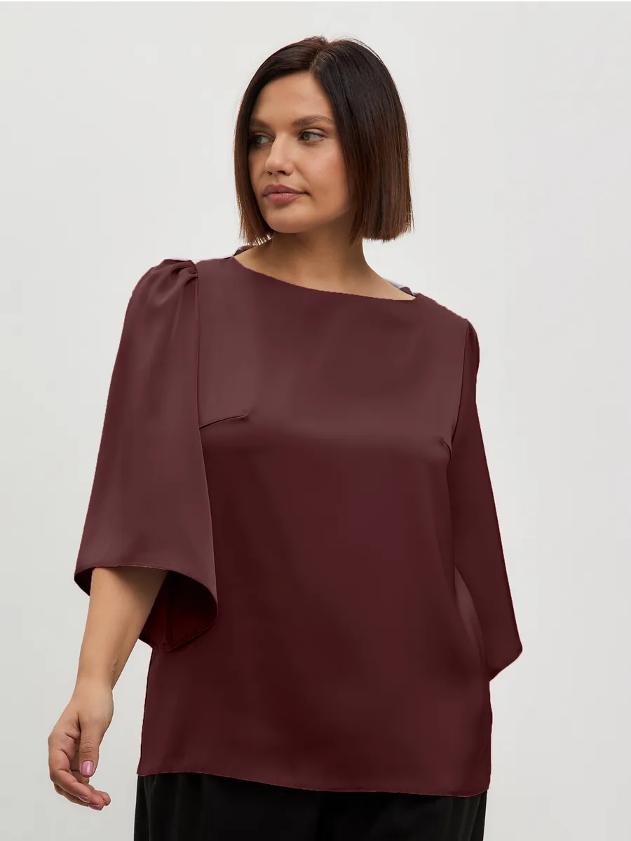 Блузка вечерняя атласная офис большие размеры