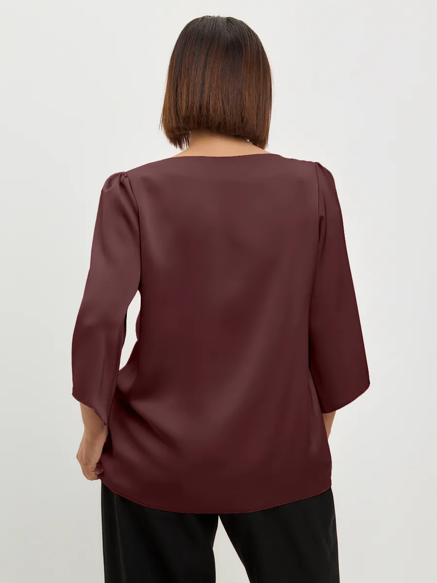 Блузка вечерняя атласная офис большие размеры — изображение 5