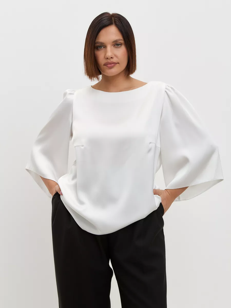 Блузка шелковая женская большие размеры — изображение 4