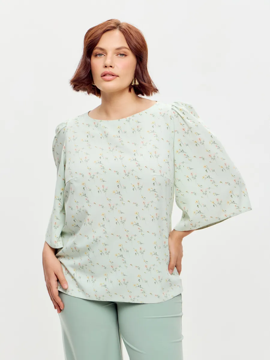 Блузка вечерняя атласная офис большие размеры