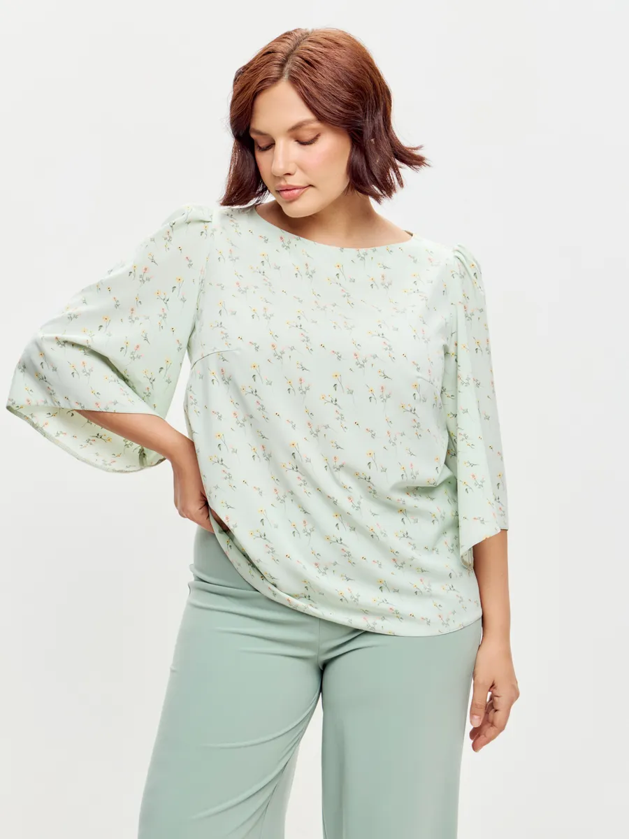 Блузка вечерняя атласная офис большие размеры — изображение 2